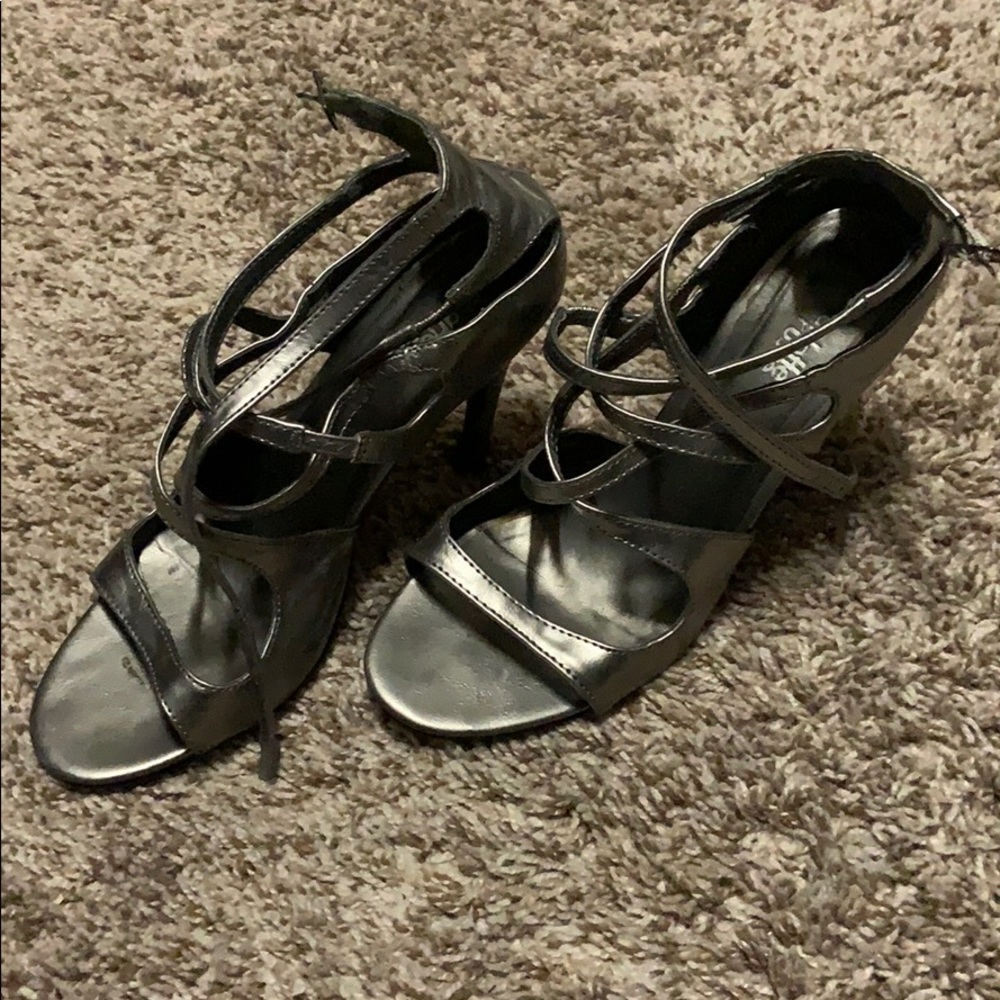 Charlotte Russe silver strapping heels